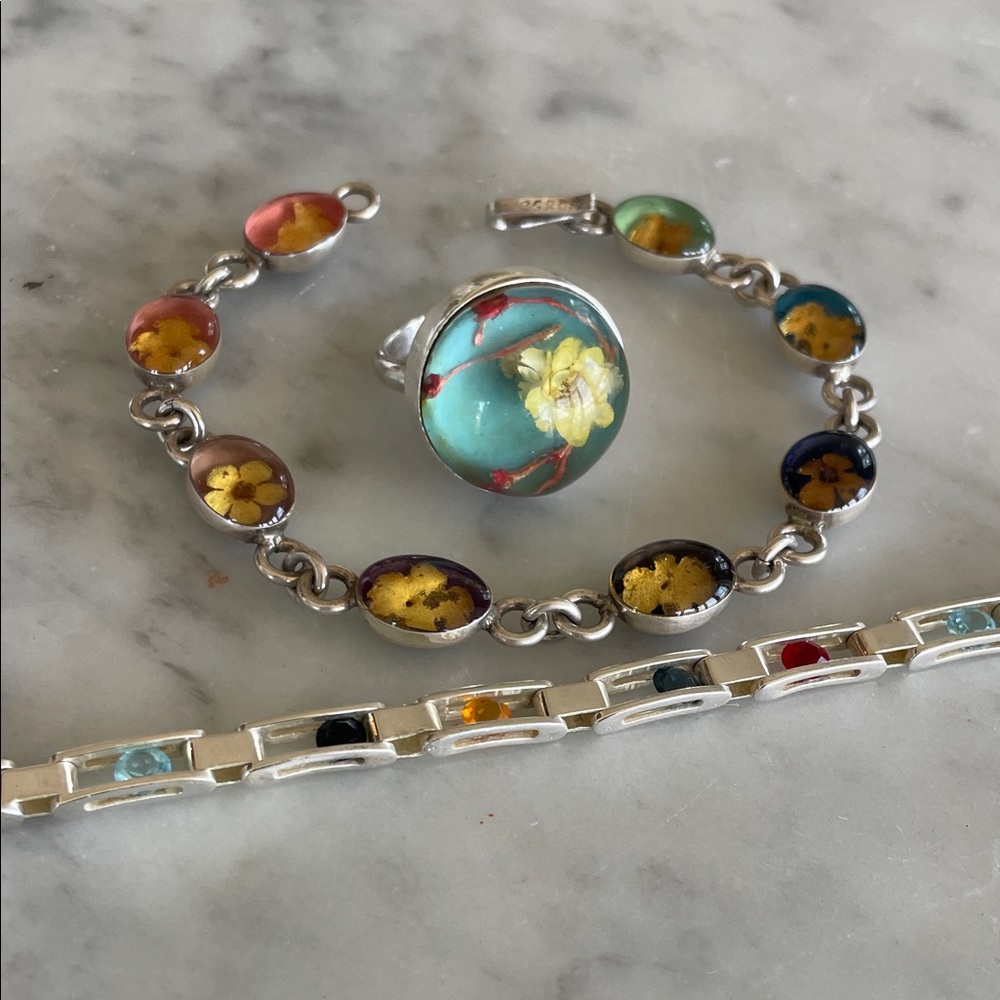 LOT all Sterling Silver, 2 bracelets 1 ring